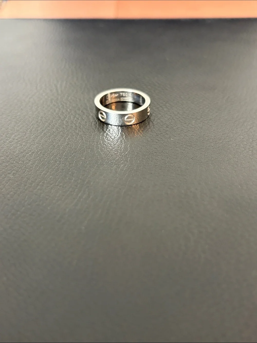 Polished Silver Band Ring with Screw Detail - Pink Accent